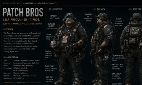 Patch Bros archive dossier sheet